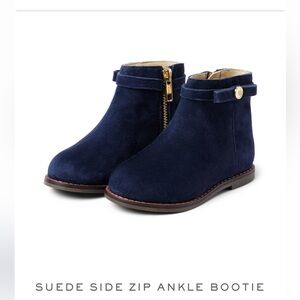 Janie and Jack $89 navy blue suede girl booties boot size 4